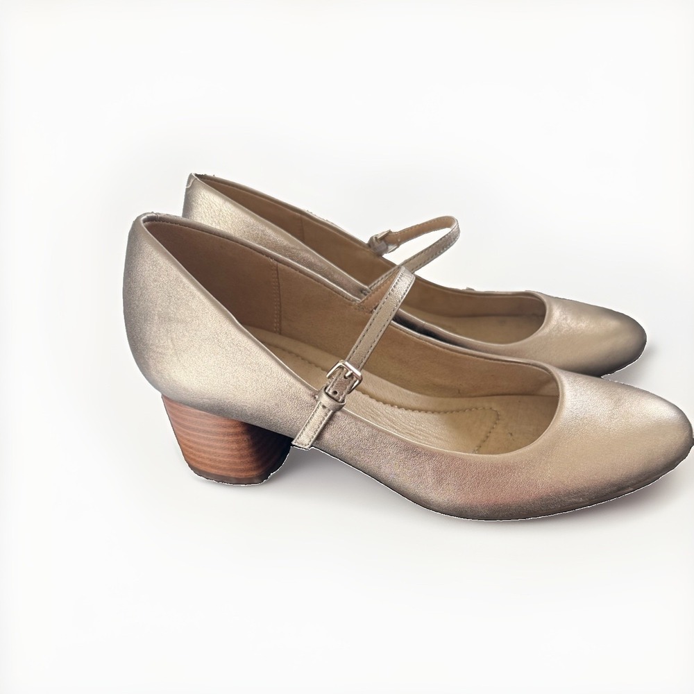 Earth Rumer Mary Jane Block Heel Dress Pumps Women's Bronze Size US 9M